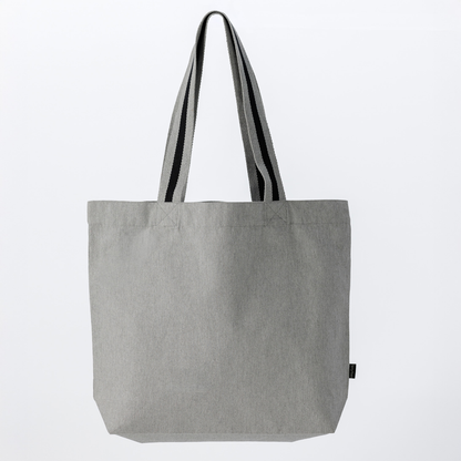 Deluxe Oversized Canvas Tote Bag with Striped Handles