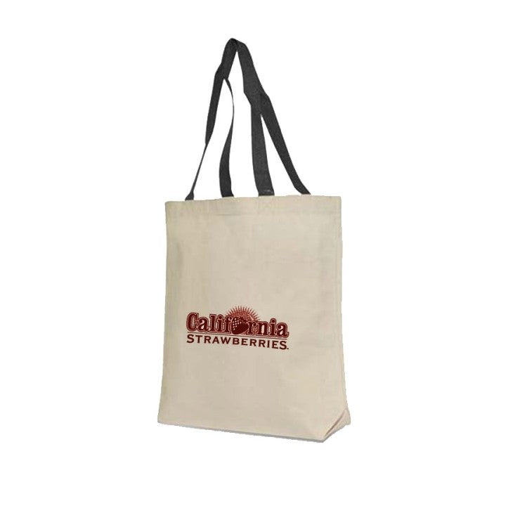 NAT/BLK Contrast Handle Tote Bag