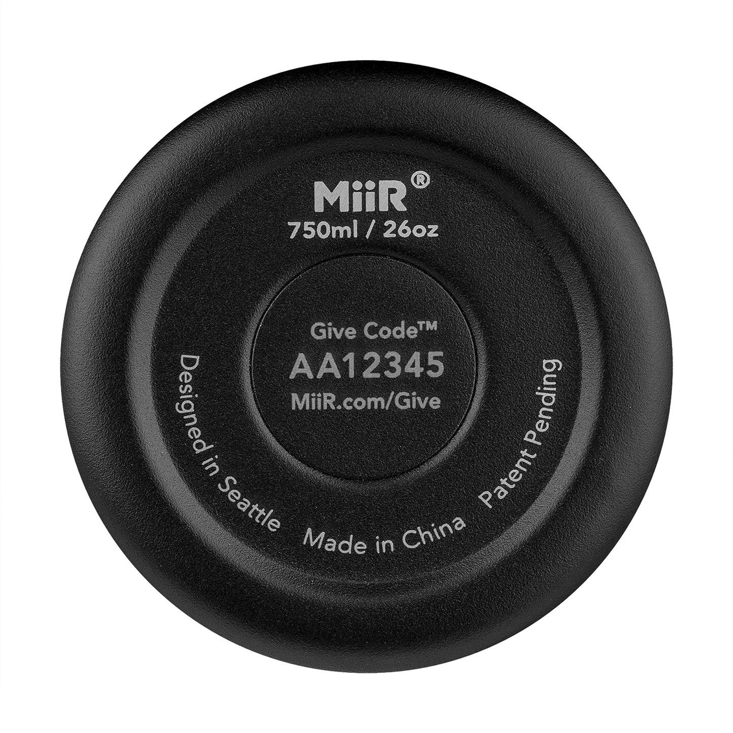 Black Powder MiiR® Vacuum Insulated Wine Bottle - 25 Oz.