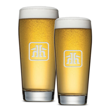 Wilmington Beer Glass - Deep Etch