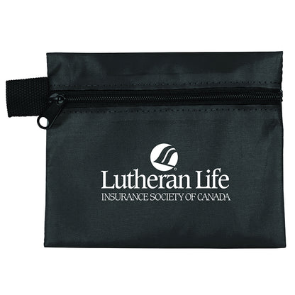 “SaniTime” 9 Piece Hand Sanitizer Healthy Living Pack in Zipper Pouch Components inserted into Zippe