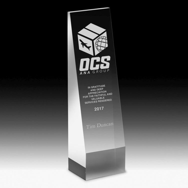 Screen Printed Angled Obelisk Award (9")