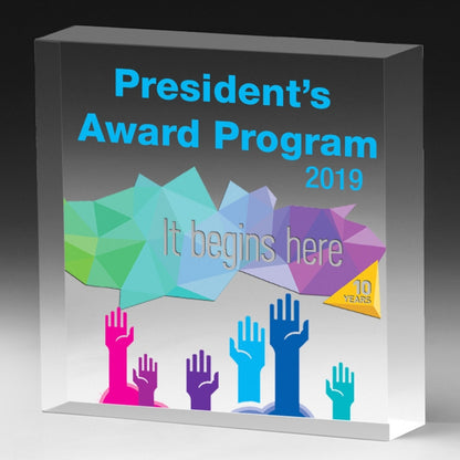 PhotoImage® Square Paperweight - 4" x 4" x 3/4"