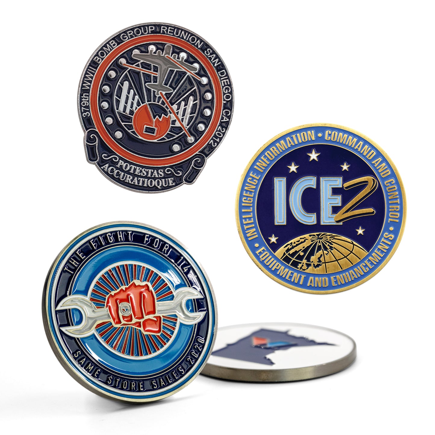 Die Struck Brass Challenge Coins (1-1/2")