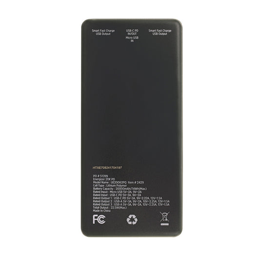 20,000 mAh Energizer® PD Power Bank