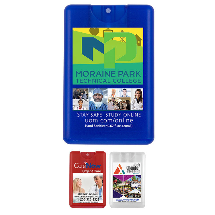 20 ml. Antibacterial Hand Sanitizer Spray in Credit Card Shape Bottle (PhotoImage ® Full Color)