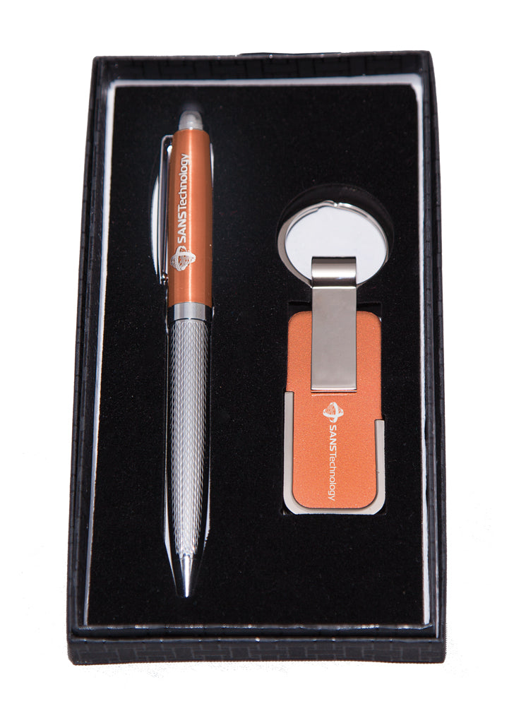 Twist-action Ballpoint Pen and Key Chain Gift Set