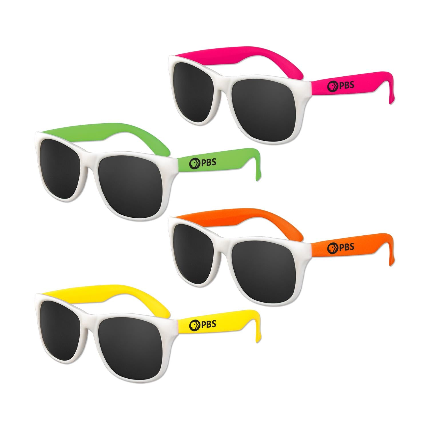White White Frame Kids Classic Neon Sunglasses