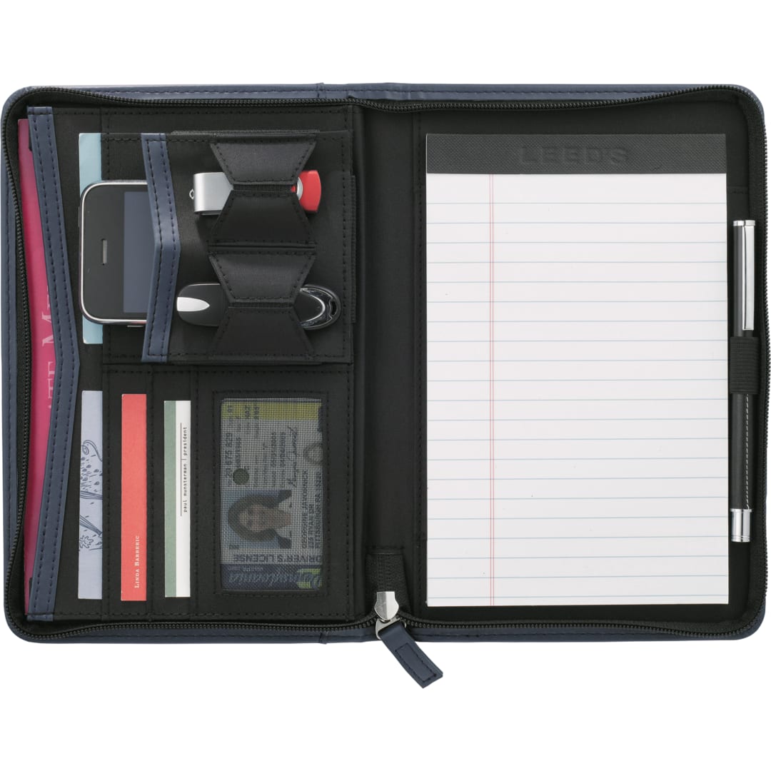 Black FSC® Mix Pedova™ Jr. Zippered Padfolio