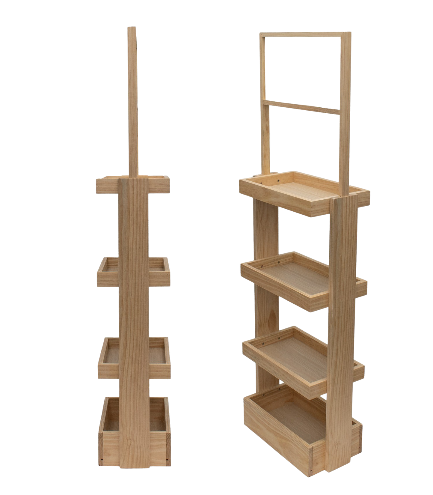4-Shelf Wood Display Stand