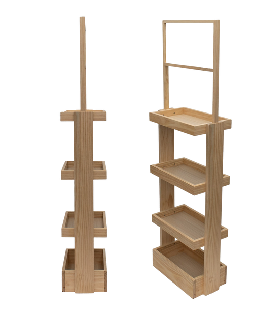 4-Shelf Wood Display Stand