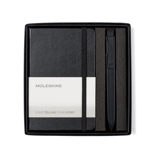 Black Moleskine® Pocket Notebook and GO Pen Gift Set