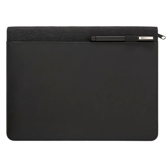 Front View of Gray FSC® Mix Vienna Heathered Zippered Padfolio