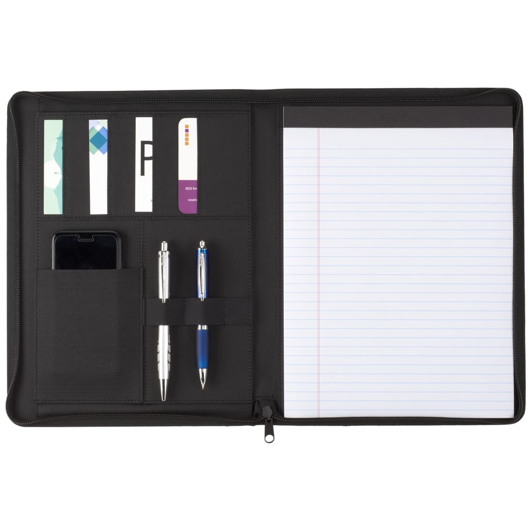 FSC® Mix Vienna Heathered Zippered Padfolio