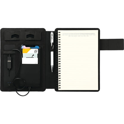 Front View of Gray FSC® Mix Titus 5000 mAh Wireless Charging Journal