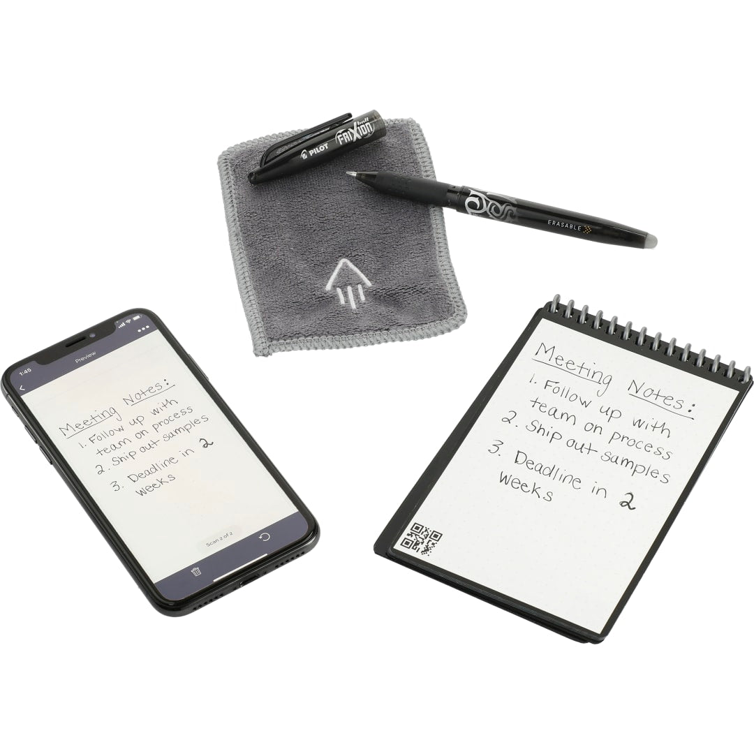 Front View of Black Rocketbook Mini Notebook Set