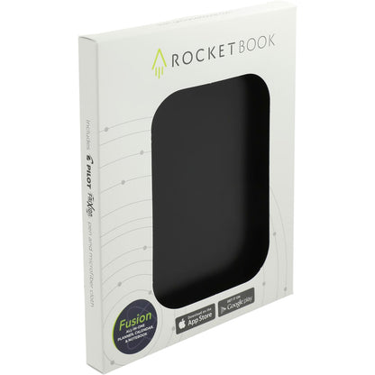 Front View of Black Rocketbook Fusion Executive Notebook Set