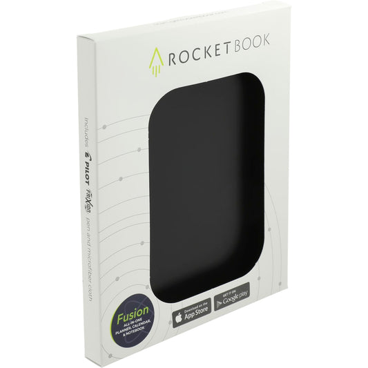Front View of Black Rocketbook Fusion Executive Notebook Set