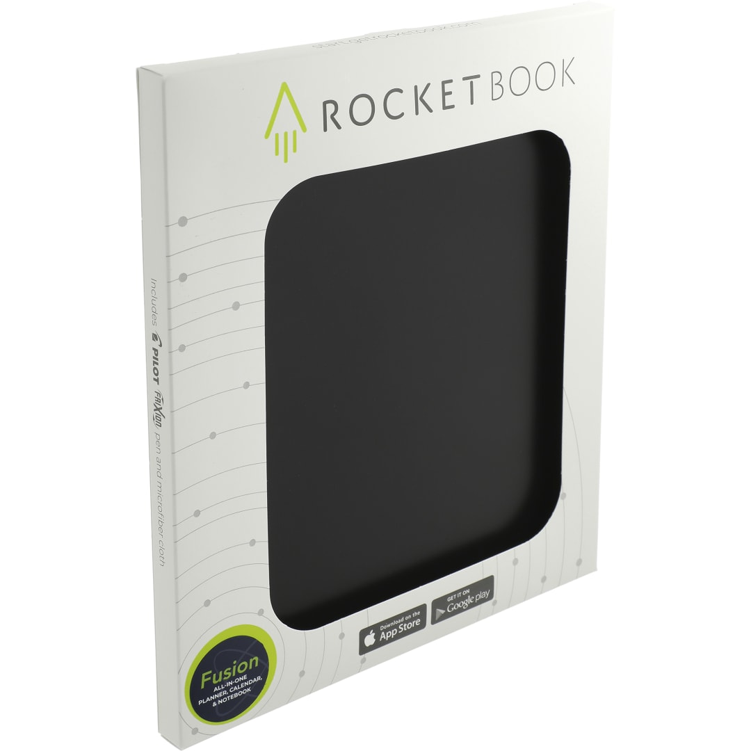 Front View of Black Rocketbook Fusion Letter Notebook Set
