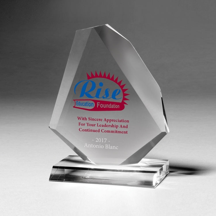 Beveled Diamond Award - Laser Engraved