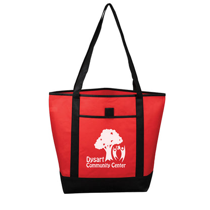 17-1/2"W x 13-1/2"H x 6"Gusset - "The CITY" Convention, Corporate, Travel and Beach Tote Bag