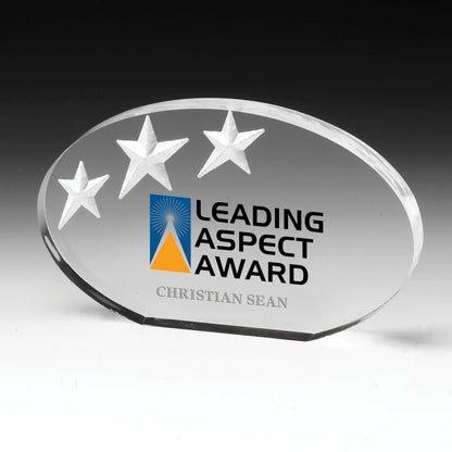 Oval Deep Etch Award - Laser Engraved