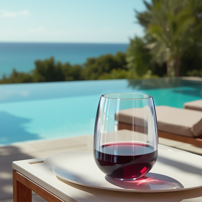 12oz Clear Stemless Wine Glass