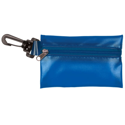 "PARKWAY 7" Piece First Aid Kit inTranslucent Zipper Kit with Plastic Carabiner Attachment