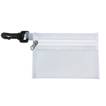 "PARKWAY PLUS" 8 Piece First Aid Kit in Translucent Zipper Kit with Plastic Carabiner Attachment