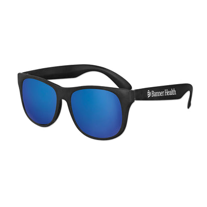 Classic Black Frame Mirror Lens Sunglasses