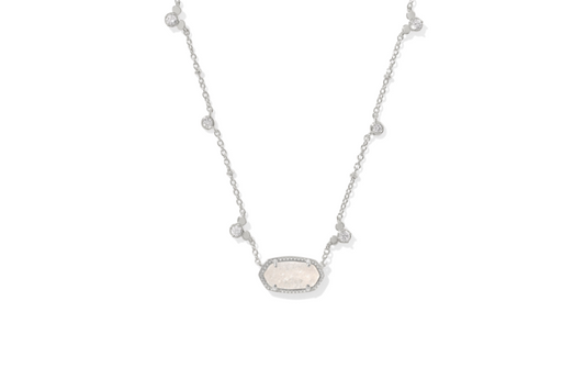 Kendra Scott Disney Silver Mickey Mouse Elisa Short Pendant Necklace in Iridescent Drusy