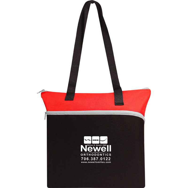 Black Double Zip Tote