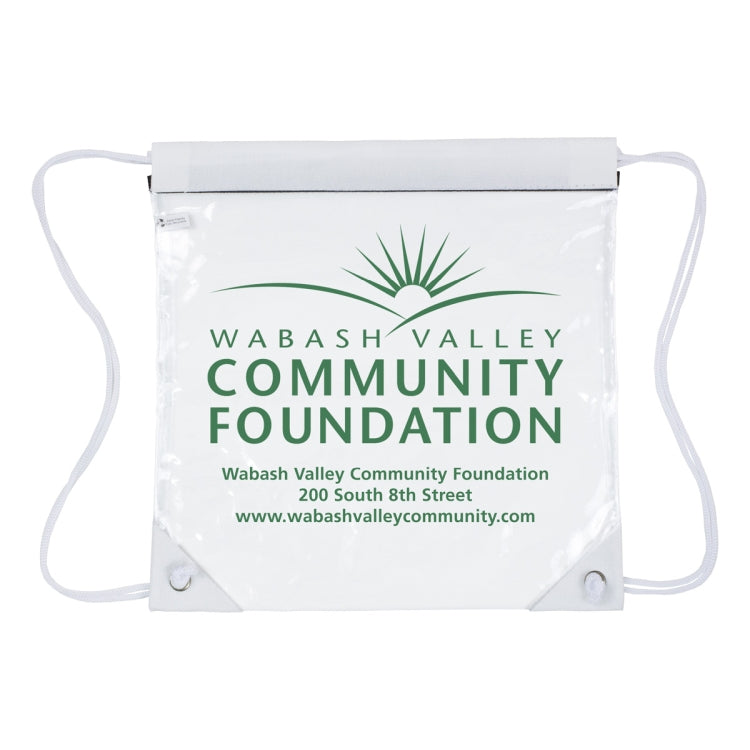 “Harris” Clear Vinyl Stadium Compliant Cinch Pack Backpack