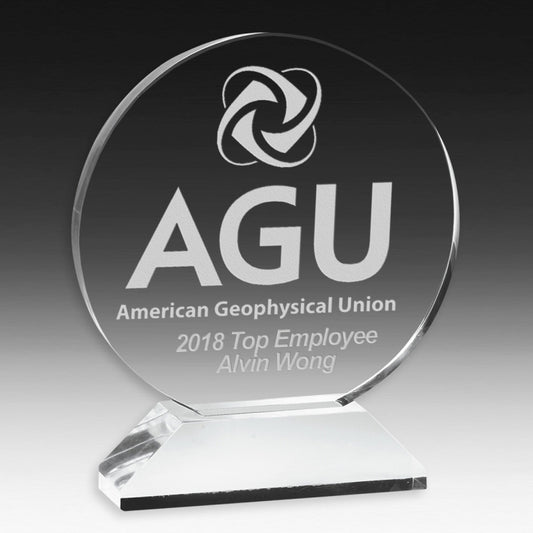 Round Award on Elevated Base - Screen Printed