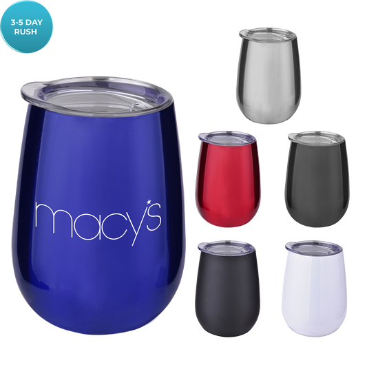 Blue 10 Oz Stainless Wine Tumbler