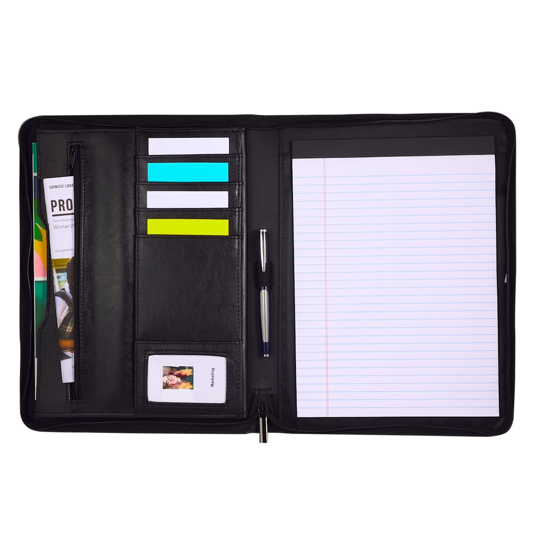 Black FSC® Mix Renaissance Zippered Padfolio