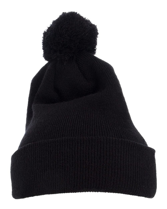 Pom-Pom Cuffed Knit Beanie - 1501P