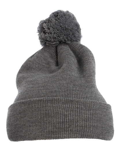 Pom-Pom Cuffed Knit Beanie - 1501P