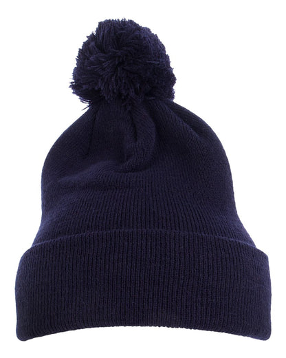 Pom-Pom Cuffed Knit Beanie - 1501P