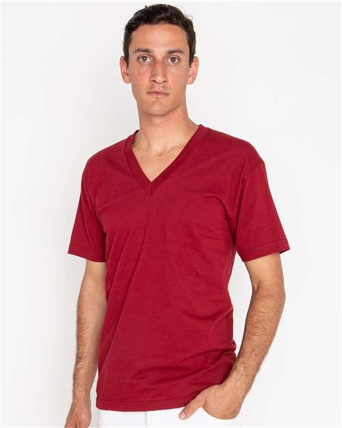 Unisex USA-Made Fine Jersey V-Neck T-Shirt - 24056
