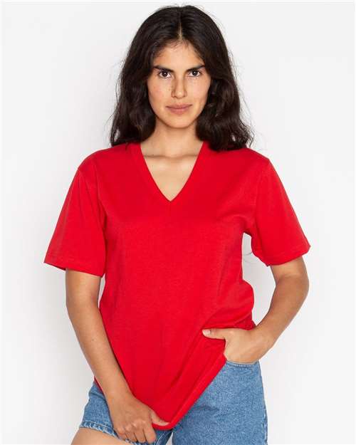 Unisex USA-Made Fine Jersey V-Neck T-Shirt - 24056