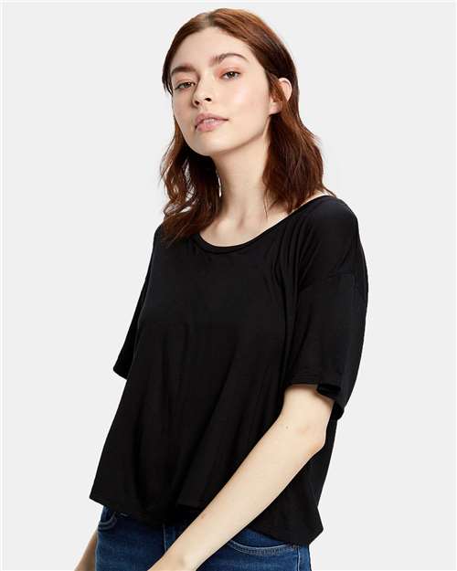 Women's Boxy Open Neck Tee - US309