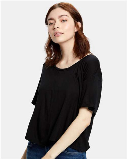 Women's Boxy Open Neck Tee - US309