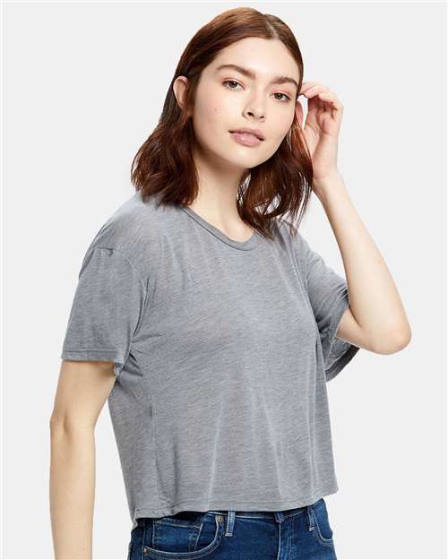 Women's Boxy Open Neck Tee - US309