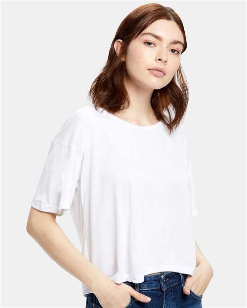 Women's Boxy Open Neck Tee - US309