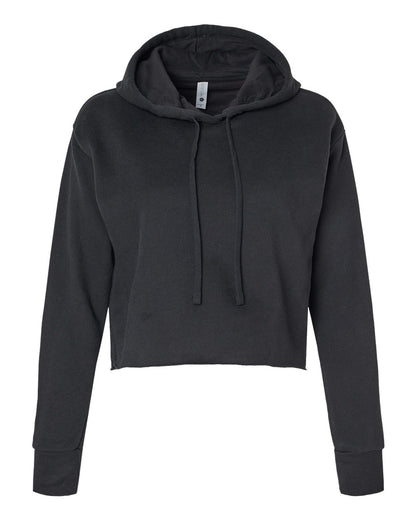 Women's Laguna Sueded Raw Edge Crop Hoodie Sweatshirt - 9384