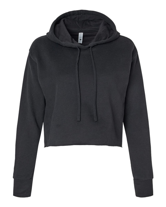 Women's Laguna Sueded Raw Edge Crop Hoodie Sweatshirt - 9384