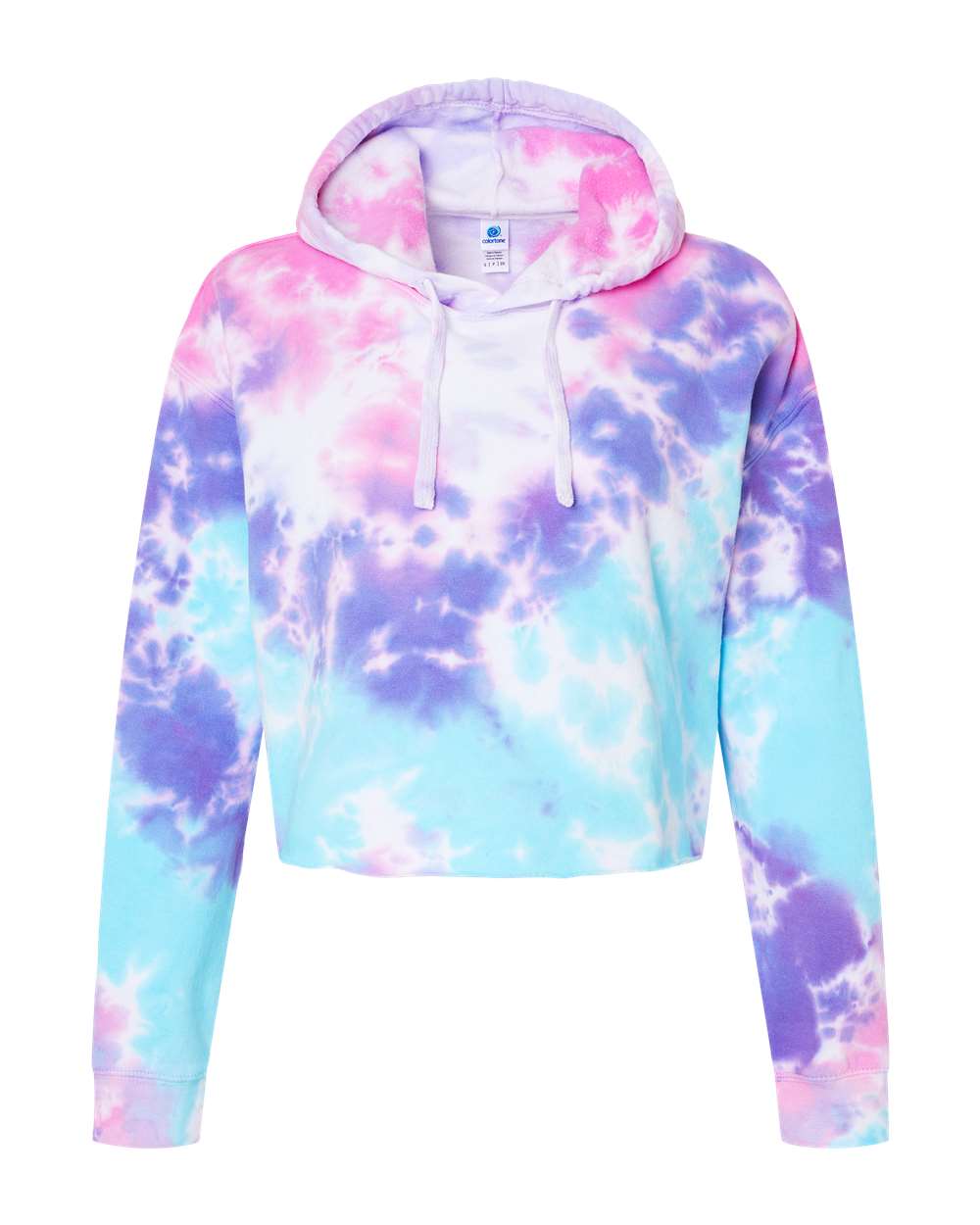 Women's Tie-Dyed Crop Hooded Sweatshirt - 8333
