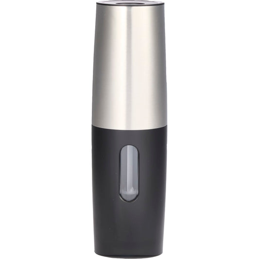Front View of Silver Rechargeable Gravity Pepper Mill