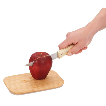 Front View of Gray Bamboo Fiber Lunch Box with Cutting Board Lid